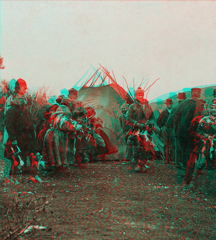 Native American encampment scene
