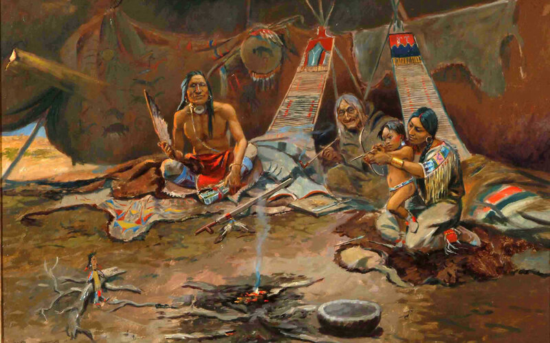 Native American Family — Brown