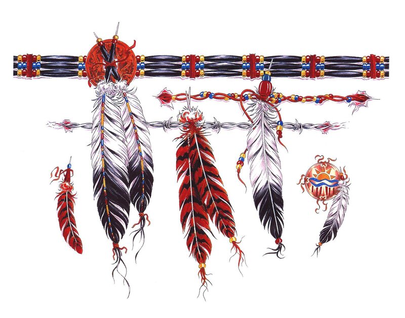 Native American feather headdress design