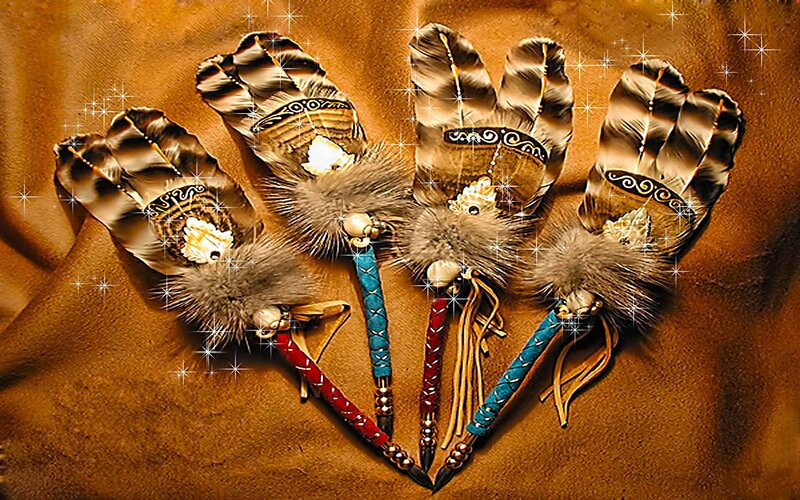Native American feathered pens