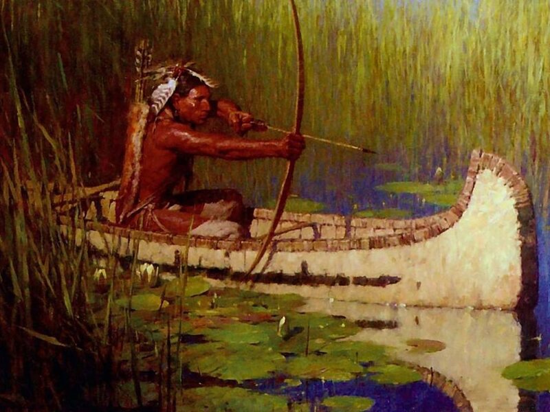 Native American Hunter — Green