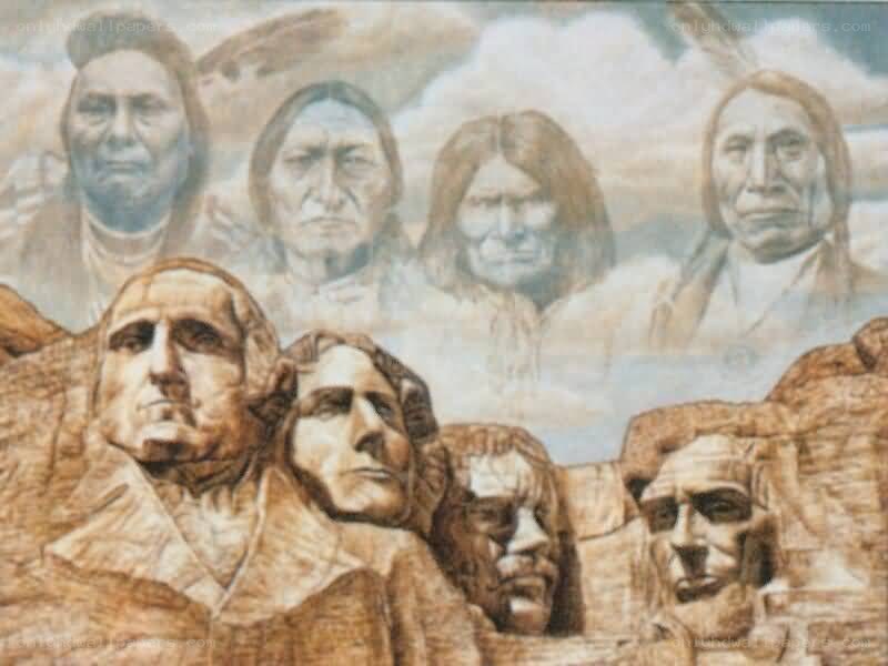 Native American leaders at Mount Rushmore