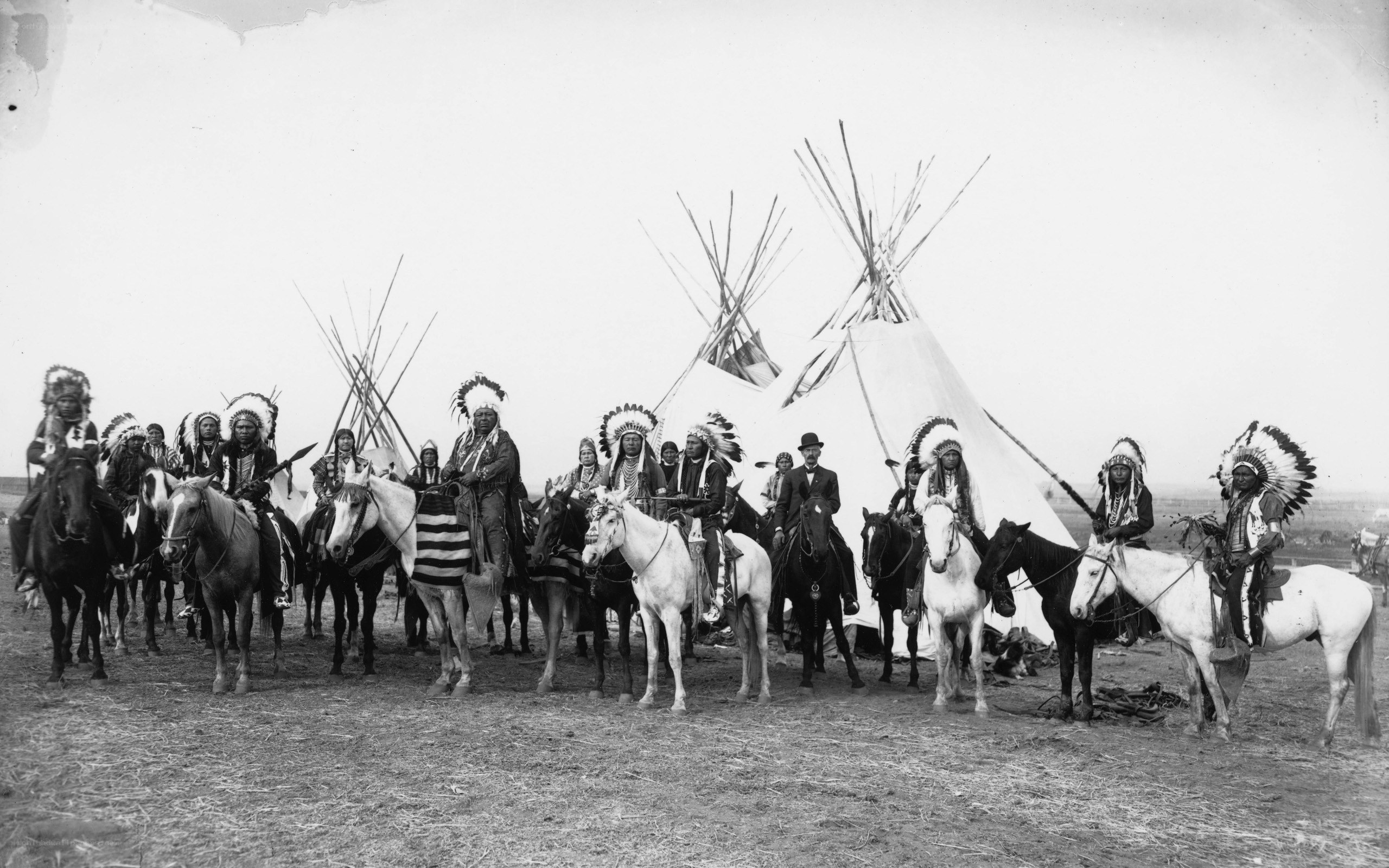 Native American leaders on horseback