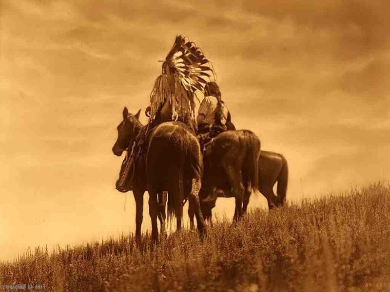 Native American leaders on horseback