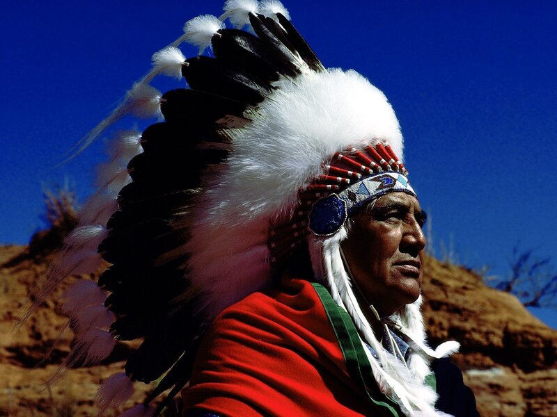Native American Man — Blue