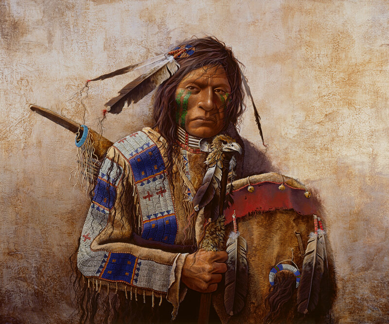 Native American Man — Brown, Dramatic