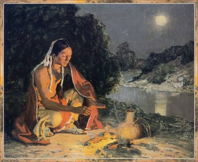 Native American Man by River