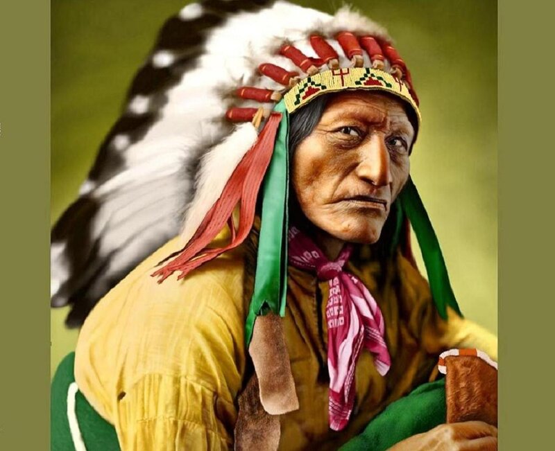 Native American Man — Green