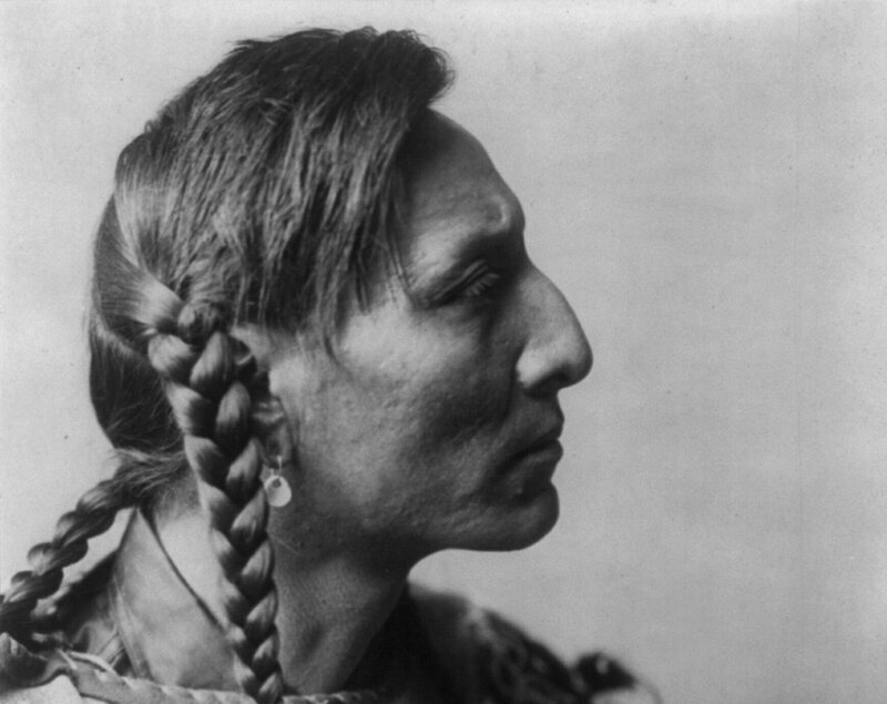 Native American Man in Profile — Black