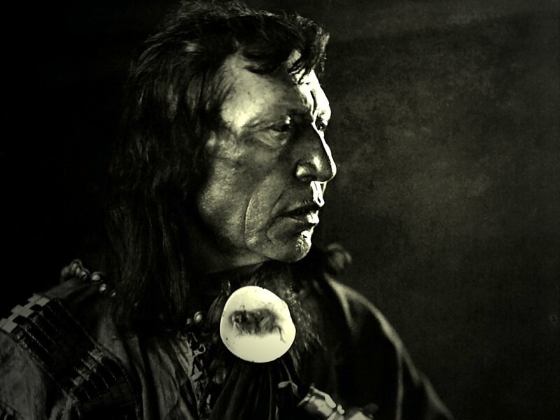 Native American man in profile