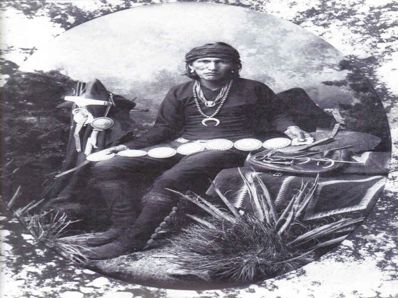 Native American man in traditional attire