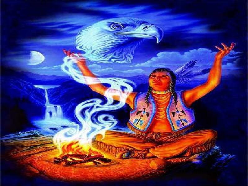 Native American Man Meditating