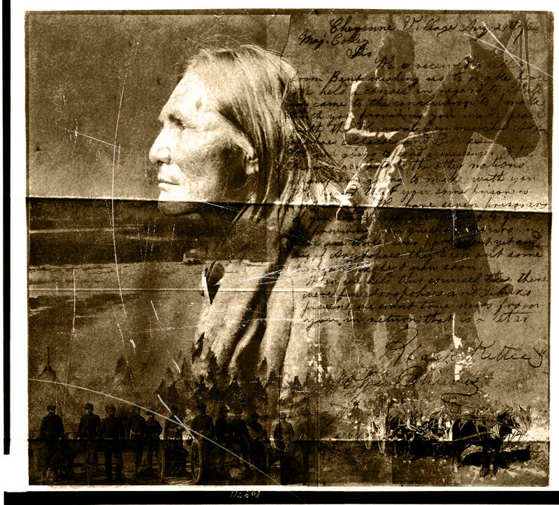 Native American Man Portrait — Sepia