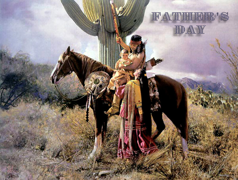Native American Man with Child