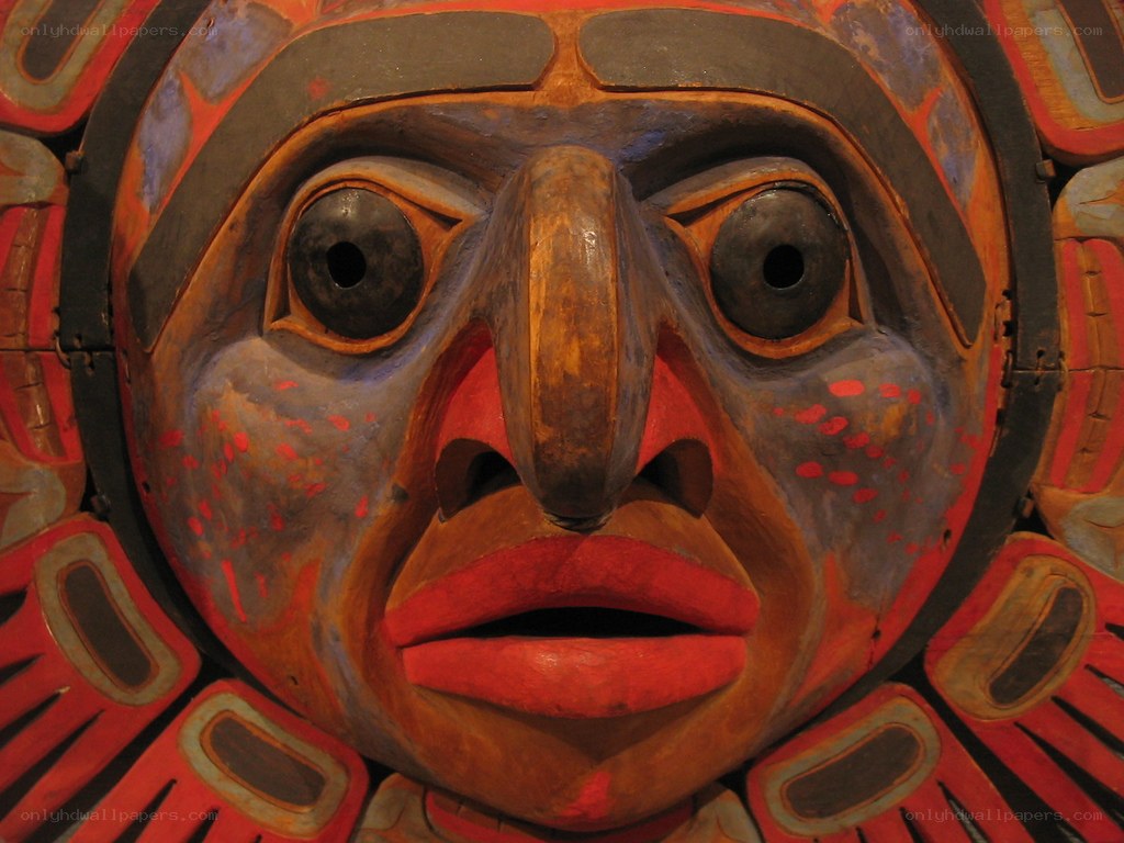 Native American mask sculpture