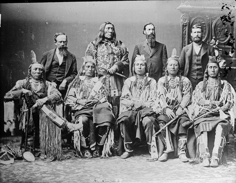 Native American Men and White Men