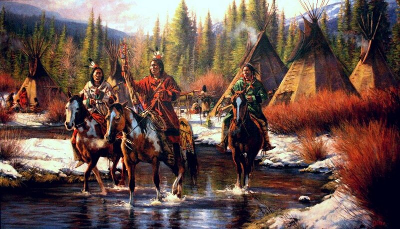 Native American Men on Horses