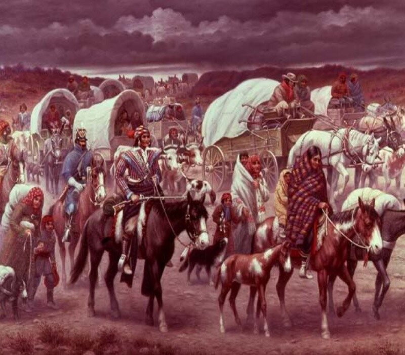 Native American migration scene