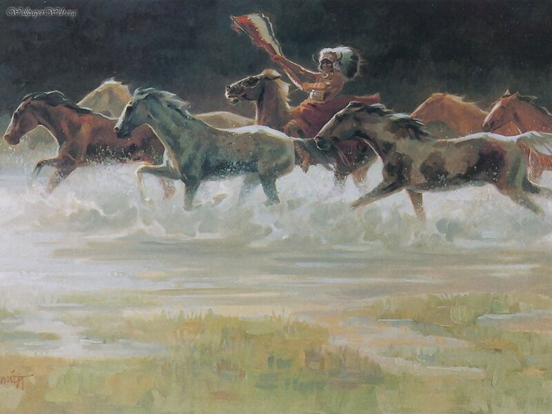 Native American on horseback