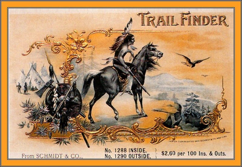Native American on Horseback — Orange
