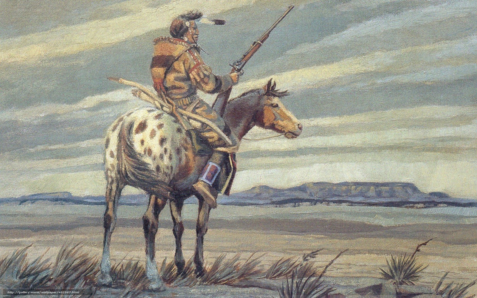 Native American on horseback