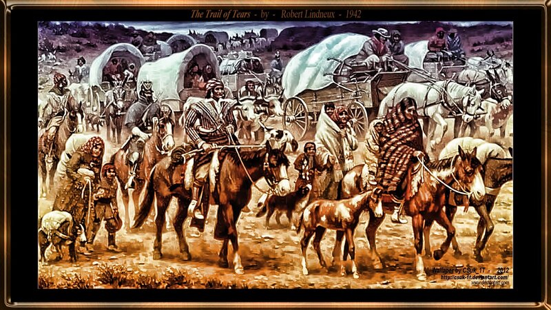Native American People on Trail