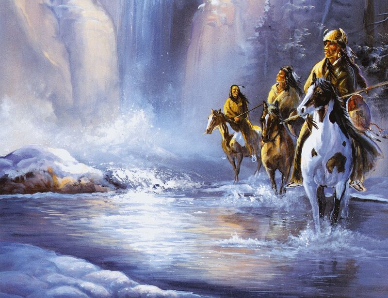 Native American Riders — Blue