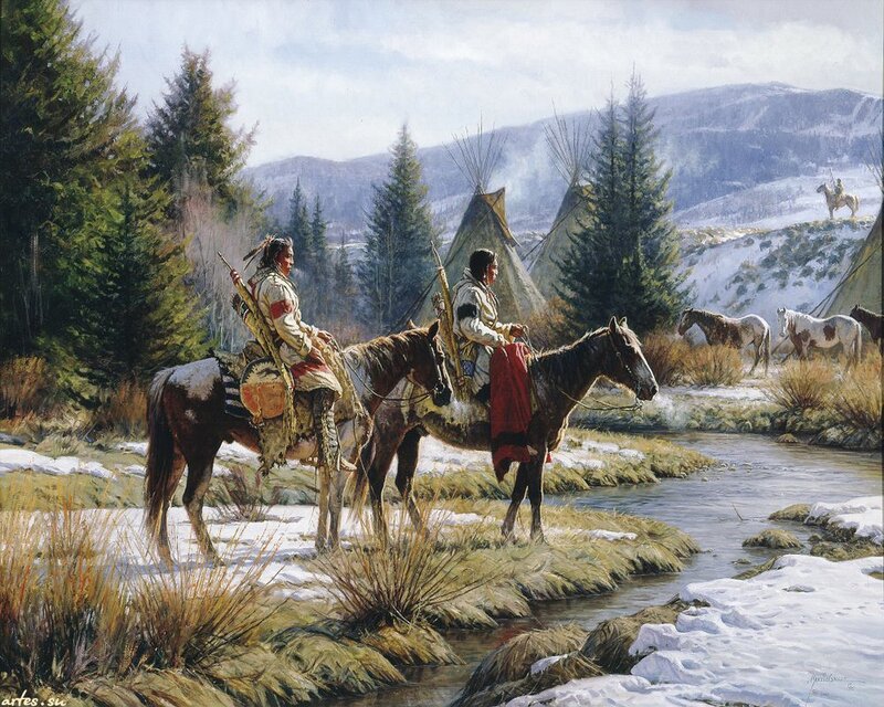 Native American Riders — Brown