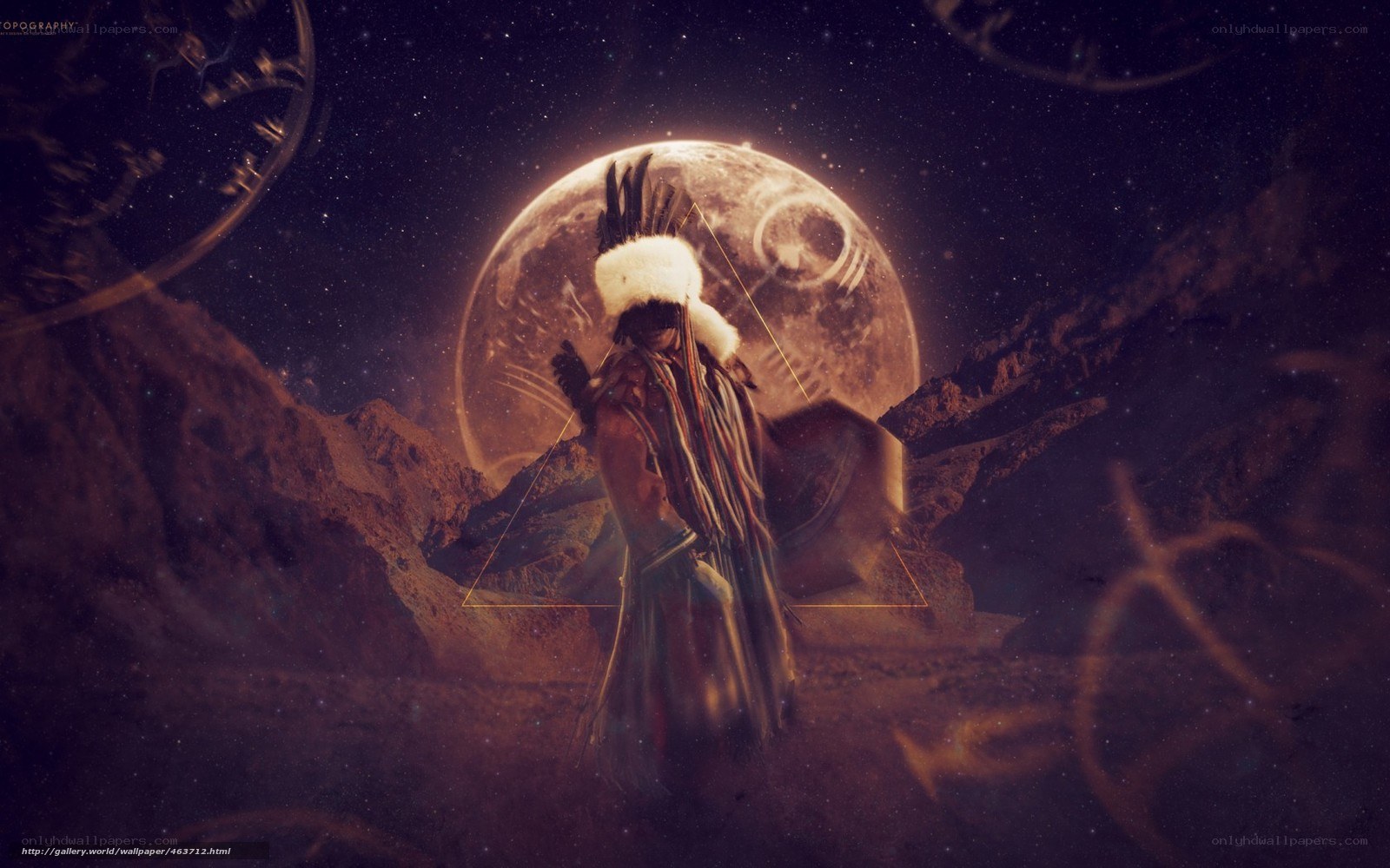 Native American shaman on alien planet