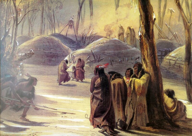 Native American Village — Brown