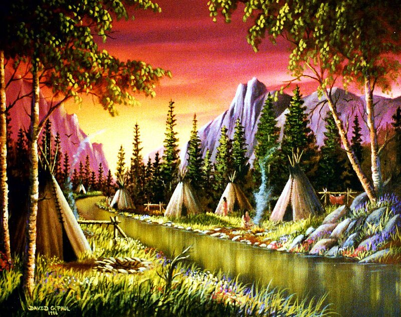Native American Village — Purple
