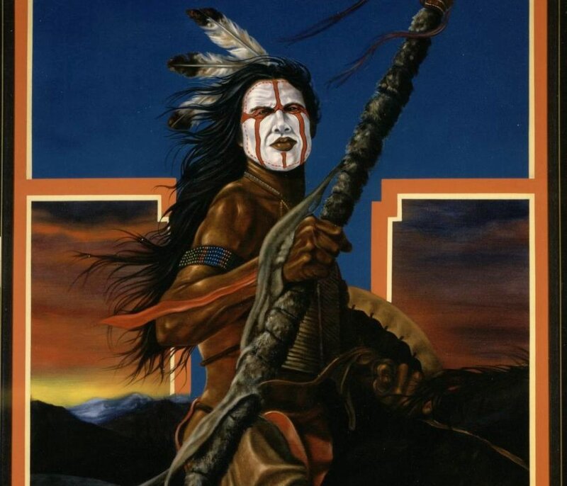 Native American Warrior — Blue