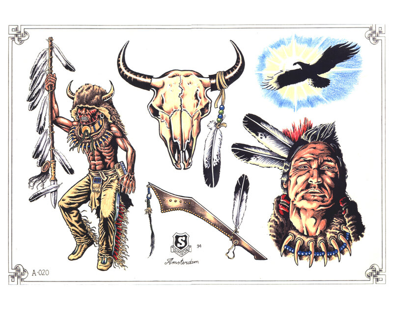 Native American Warrior — Brown, Dramatic, Illustration