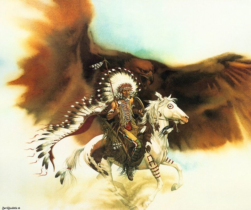 Native American Warrior on Horse
