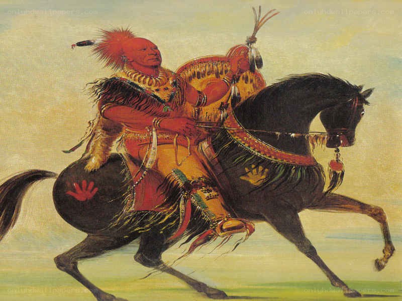 Native American warrior on horseback