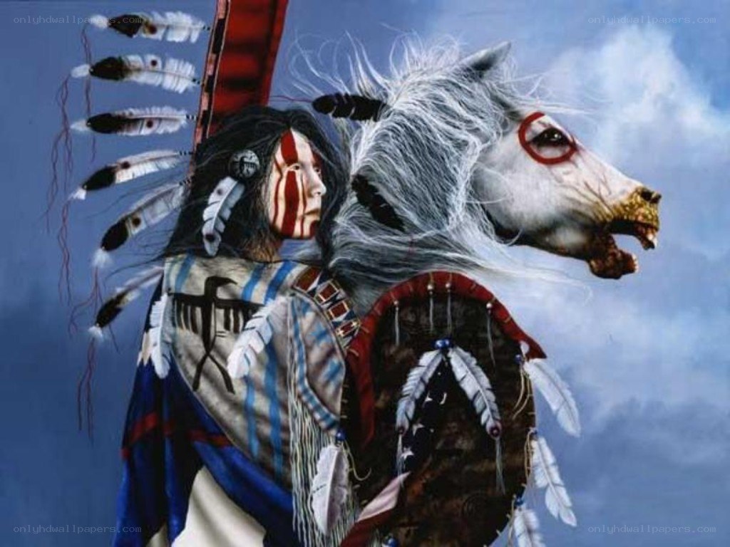 Native American warrior with horse