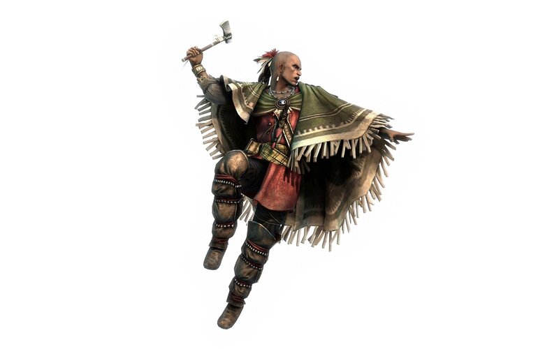 Native American warrior with tomahawk