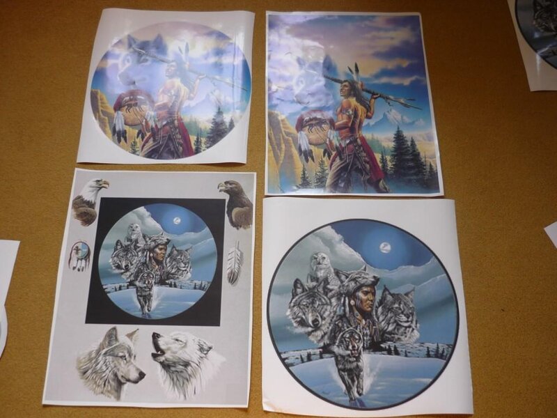 Native American Warrior with Wolves — Blue