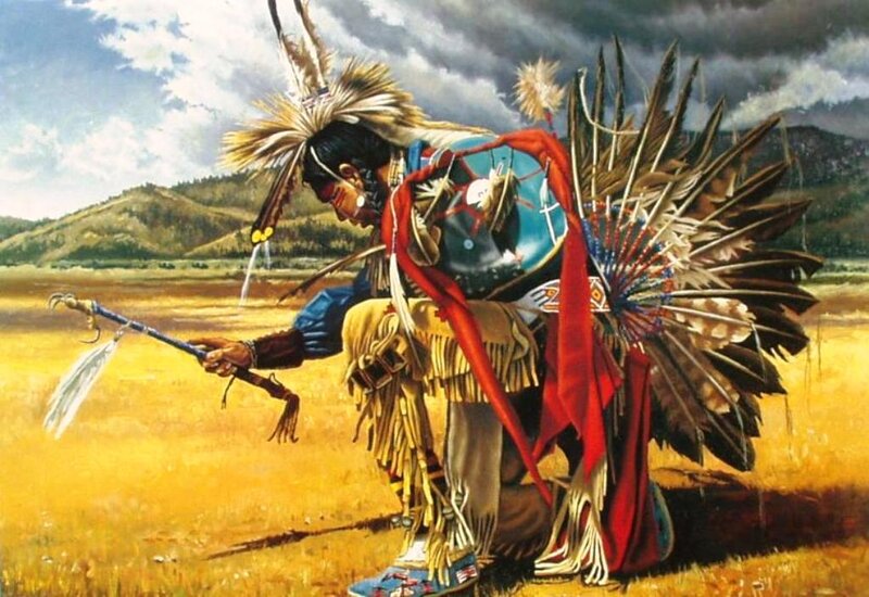 Native American Warrior — Yellow