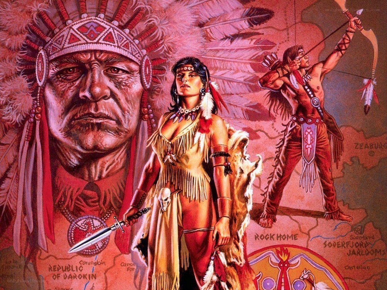Native American warriors and chief
