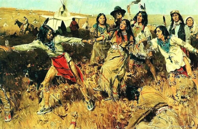 Native American Warriors — Brown, Dramatic, Afternoon