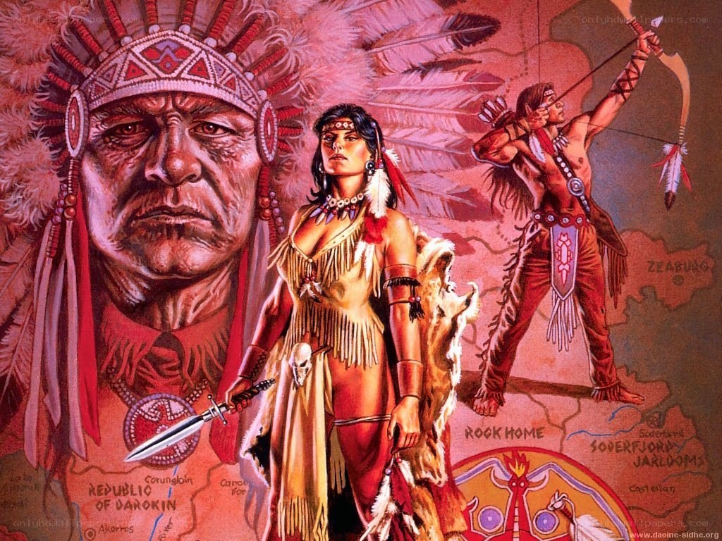 Native American warriors illustration