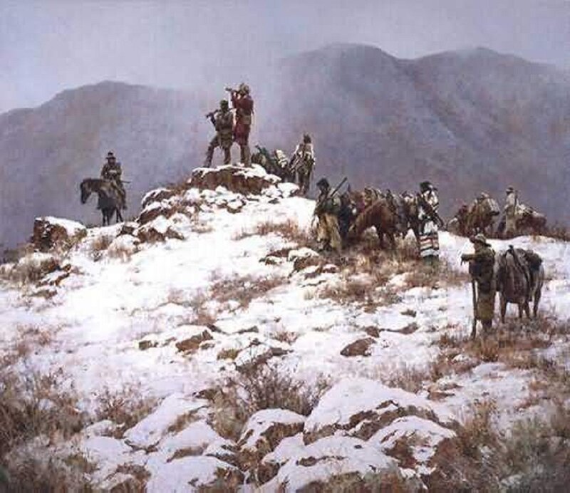 Native American Warriors on Hill
