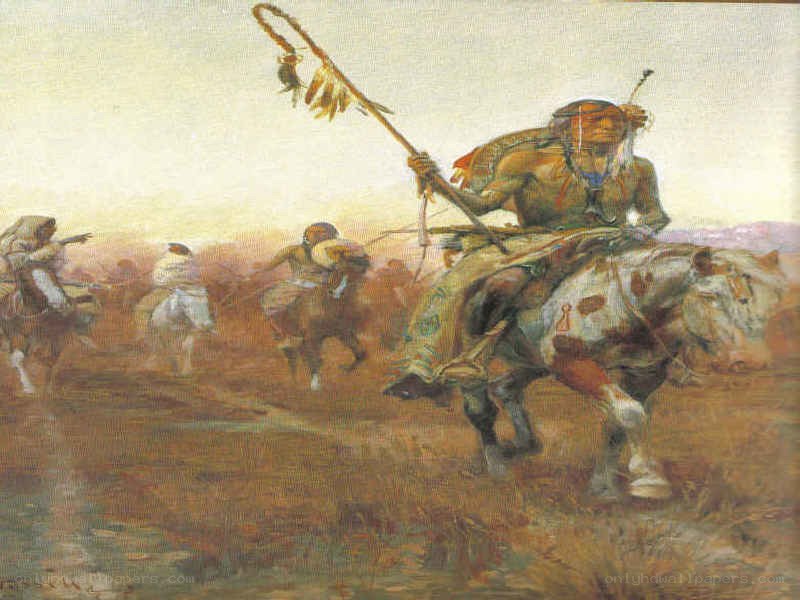 Native American warriors on horseback