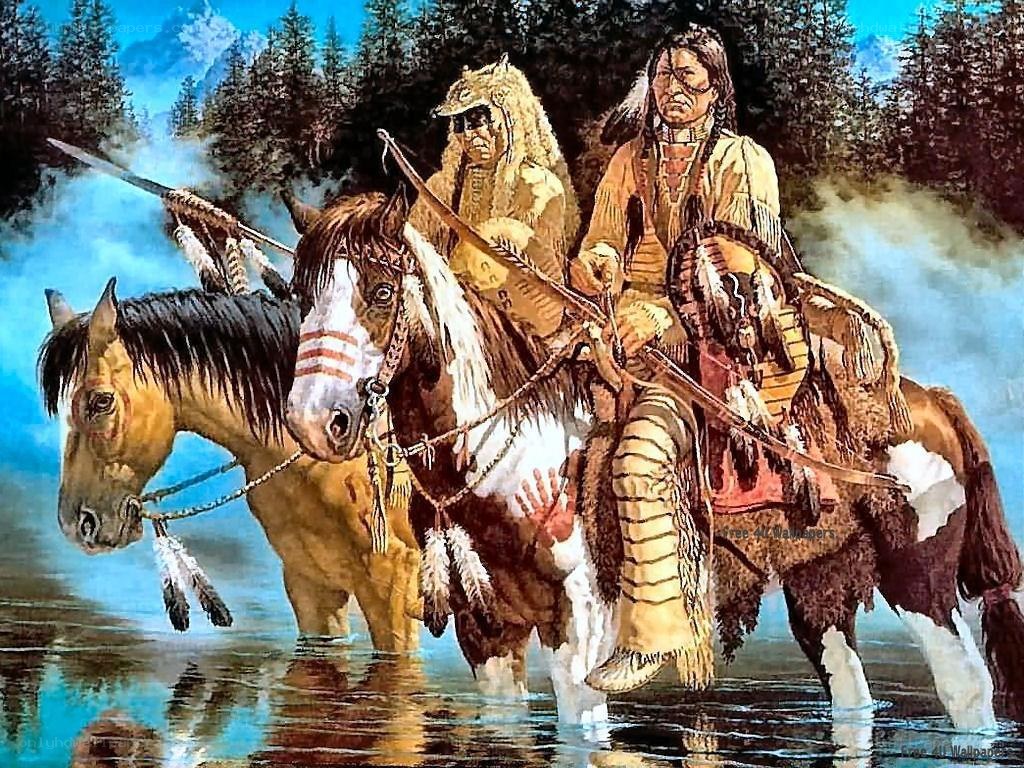 Native American warriors on horseback
