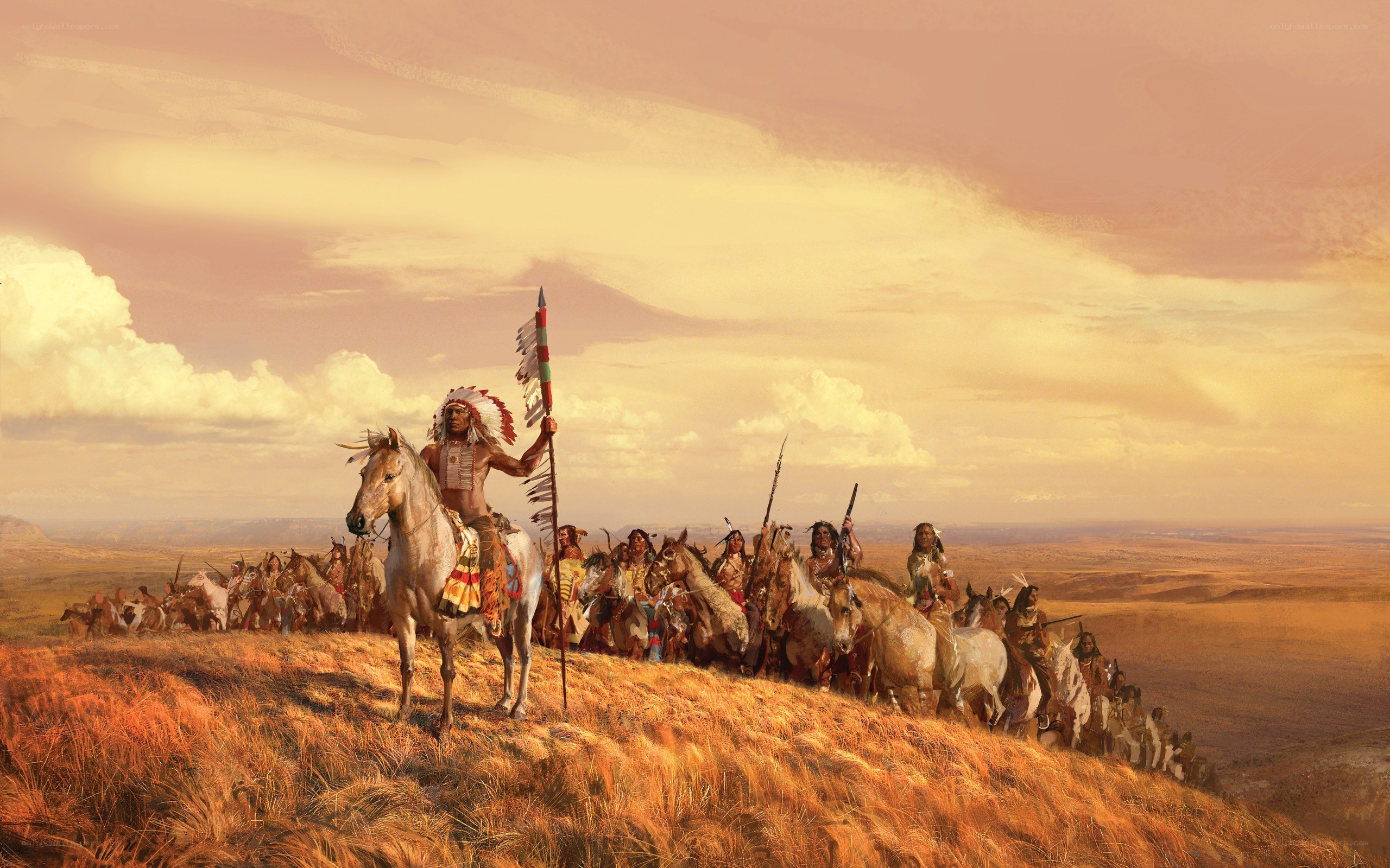 Native American warriors on horseback