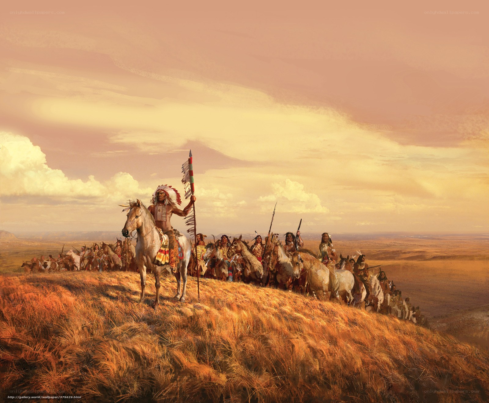 Native American warriors on horseback