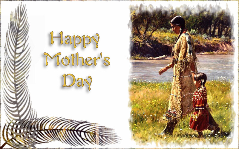 Native American Woman and Child