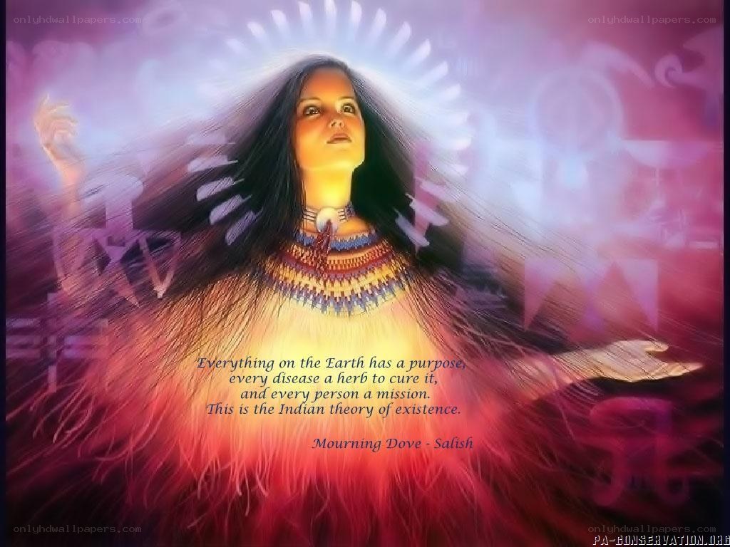 Native American woman with quote