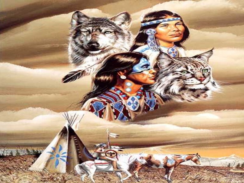 Native American Women and Animals